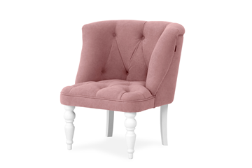 Мягкое кресло Бриджит розовый ножки белые в Асбесте