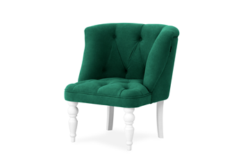 Мягкое кресло Бриджит зеленый ножки белые в Екатеринбурге