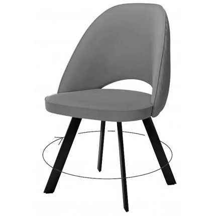 Мягкий стул 228 Поворотный, Микровелюр серый / опоры черные в Асбесте - изображение