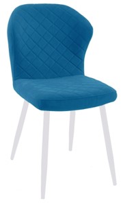 Кухонный стул 239 синий, ножки белые в Кушве