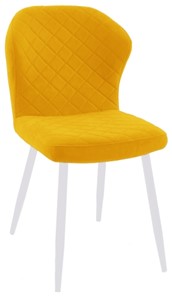 Обеденный стул 239 желтый, ножки белые в Кушве