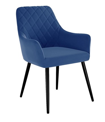 Кухонный стул 241, микровелюр Z20 синий, ножки черные в Первоуральске - изображение