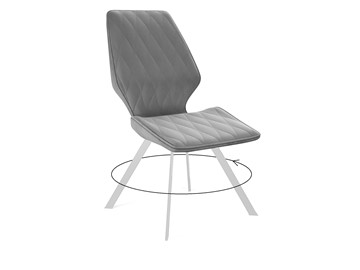 Обеденный стул 243 PRO поворотный серый/белый в Ревде