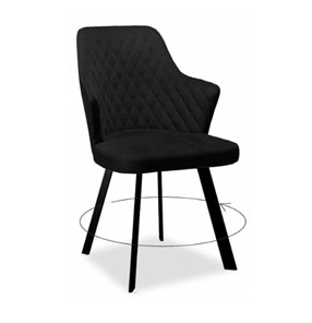 Обеденный стул 245 Поворотный, Микровелюр К21 Черный  / опоры черные в Первоуральске