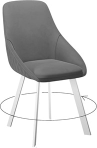 Обеденный стул 246 Поворотный, Микровелюр Z28 Темно-серый / опоры белые в Ревде