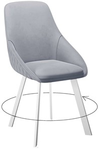 Обеденный стул 246 Поворотный, Микровелюр Z46  перламутр / опоры белые в Кушве