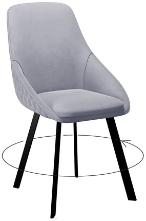 Обеденный стул 246 Поворотный, Микровелюр Z46  перламутр / опоры черные в Ревде - изображение