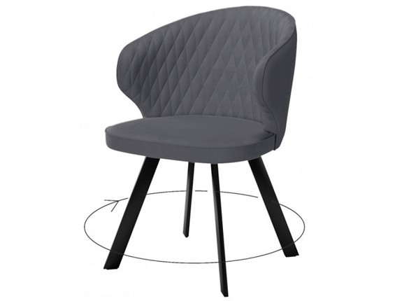Мягкий стул 249 Поворотный, Микровелюр B28 Antracite / опоры черные в Ревде - изображение
