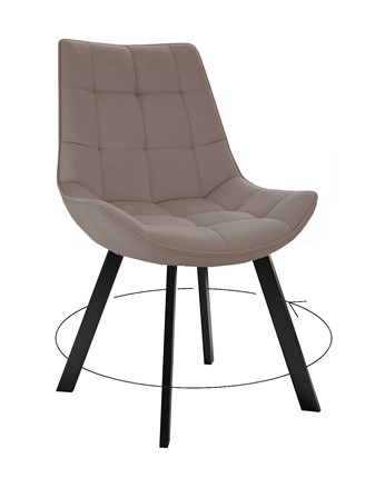 Обеденный стул 263 Поворотный, Микровелюр B5 Latte / опоры черные в Новоуральске - изображение
