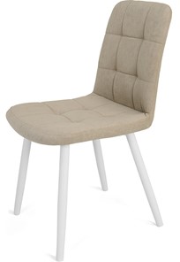 Обеденный стул Кубика Абсент NEW, ноги белые круглые XL (R32)/велюр T170 Бежевый в Екатеринбурге