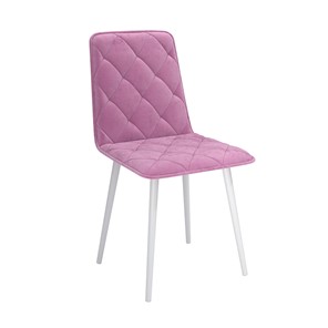 Обеденный стул Антика, велюр тенерифе розовый/Цвет металл белый в Екатеринбурге