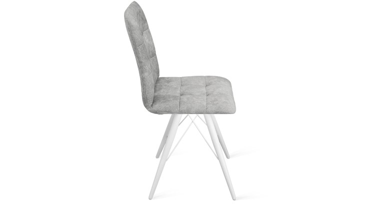 Обеденный стул Аспен К3 (Белый матовый/Микровелюр Wellmart Silver) в Первоуральске - изображение 1