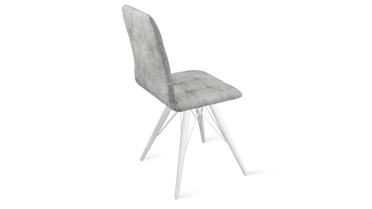 Обеденный стул Аспен К3 (Белый матовый/Микровелюр Wellmart Silver) в Первоуральске - изображение 2