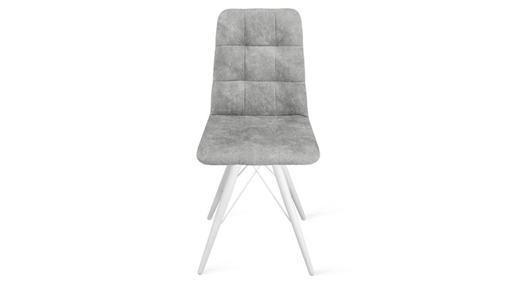 Обеденный стул Аспен К3 (Белый матовый/Микровелюр Wellmart Silver) в Первоуральске - изображение 3