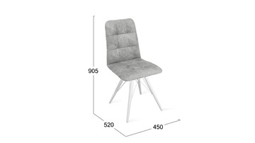 Обеденный стул Аспен К3 (Белый матовый/Микровелюр Wellmart Silver) в Первоуральске - предосмотр 5