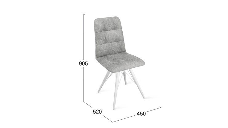 Обеденный стул Аспен К3 (Белый матовый/Микровелюр Wellmart Silver) в Первоуральске - изображение 5