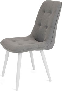 Обеденный стул Бакарди, ноги белые круглые R32/велюр T180 Светло-серый в Асбесте