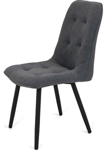 Обеденный стул Бакарди, ноги черные круглые R32/велюр T177 Графит в Асбесте