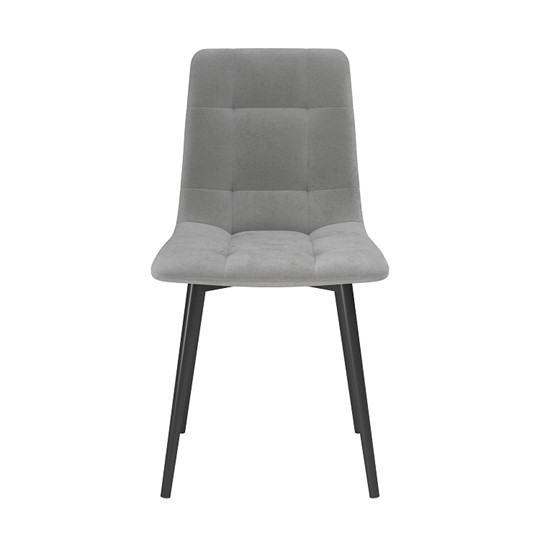 Обеденный стул Белла, велюр тенерифе грей/Цвет металл черный в Кушве - изображение 1