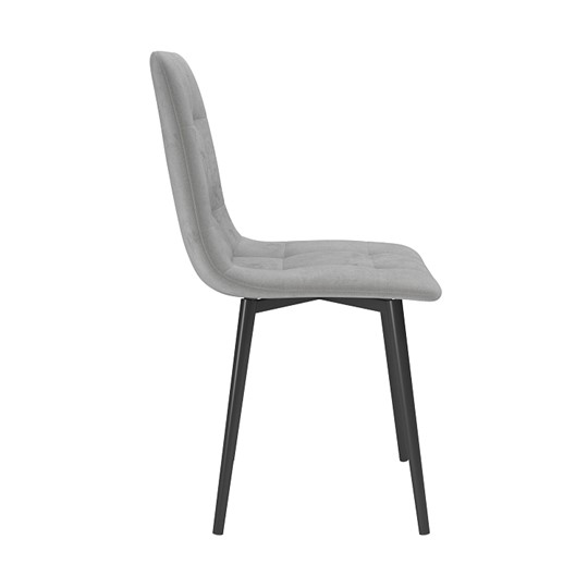 Обеденный стул Белла, велюр тенерифе грей/Цвет металл черный в Артемовском - изображение 2