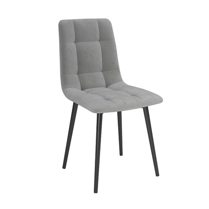 Обеденный стул Белла, велюр тенерифе грей/Цвет металл черный в Ревде - изображение
