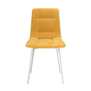 Обеденный стул Белла, велюр тенерифе куркума/Цвет металл белый в Красноуфимске - предосмотр 1