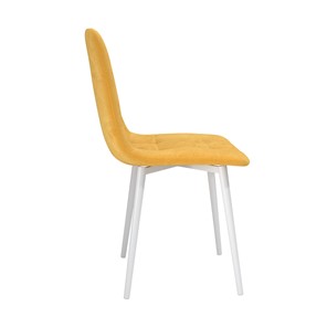 Обеденный стул Белла, велюр тенерифе куркума/Цвет металл белый в Красноуфимске - предосмотр 2