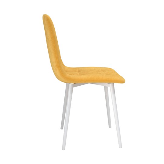 Обеденный стул Белла, велюр тенерифе куркума/Цвет металл белый в Красноуфимске - изображение 2