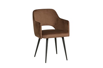 Обеденный стул Берта, велюр тенерифе шоколад/Цвет металл черный в Ирбите