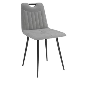 Обеденный стул Брандо, велюр тенерифе грей/Цвет металл черный в Кушве