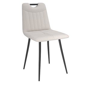 Обеденный стул Брандо, велюр тенерифе крем/Цвет металл черный в Красноуфимске
