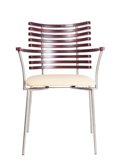 Обеденный стул Cafe chrome arm, кожзам PU в Ревде - изображение 1