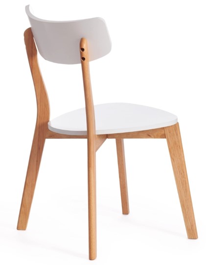 Обеденный стул Claire, дерево гевея/МДФ 48x49,5x81,5 Белый/натуральный (2 шт) арт.15113 в Екатеринбурге - изображение 2