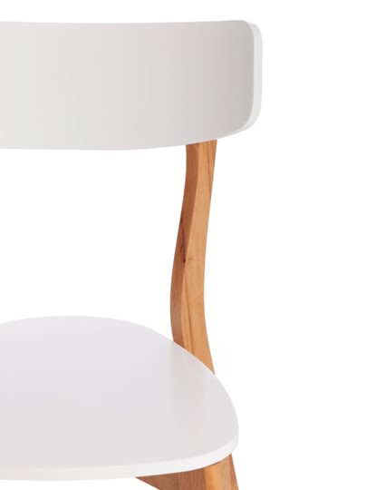 Обеденный стул Claire, дерево гевея/МДФ 48x49,5x81,5 Белый/натуральный (2 шт) арт.15113 в Екатеринбурге - изображение 5