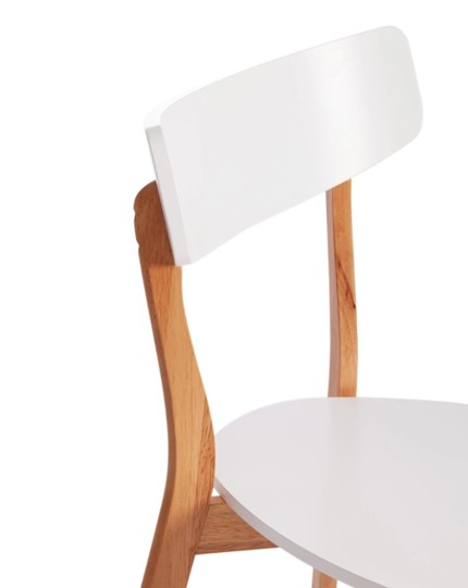 Обеденный стул Claire, дерево гевея/МДФ 48x49,5x81,5 Белый/натуральный (2 шт) арт.15113 в Екатеринбурге - изображение 6