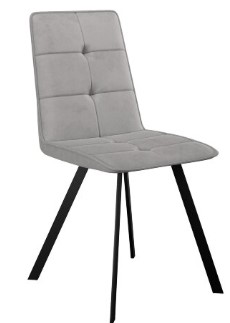 Обеденный стул DikLine 280 Микровелюр B22 Grey ножки черные в Красноуфимске - изображение