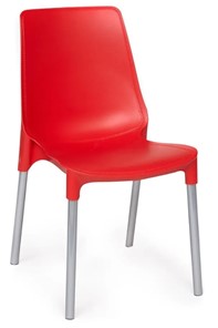 Обеденный стул GENIUS (mod 75) 46x56x84 красный/ножки хром арт.19669 в Екатеринбурге