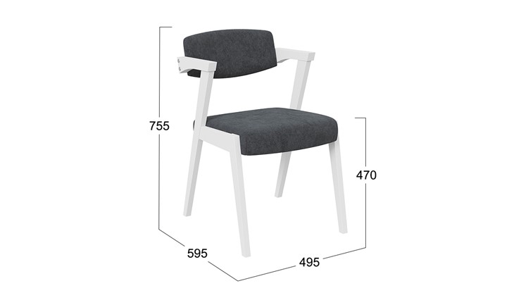 Обеденный стул Гонконг 2 N-242 (Белый/тк. №219 Велюр Jercy graphite) в Екатеринбурге - изображение 1