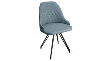 Обеденный стул Гранд К4 (Черный муар/Микровелюр Duna Dustry Blue) в Ревде