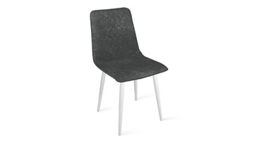 Обеденный стул Хьюго К1С (Белый матовый/Микровелюр Wellmart Graphite) в Первоуральске