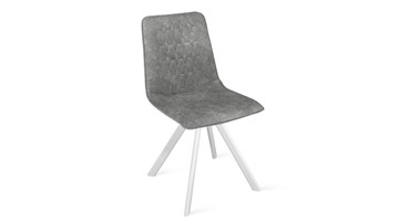 Кухонный стул Хьюго К2 (Белый матовый/Микровелюр Wellmart Silver) в Первоуральске
