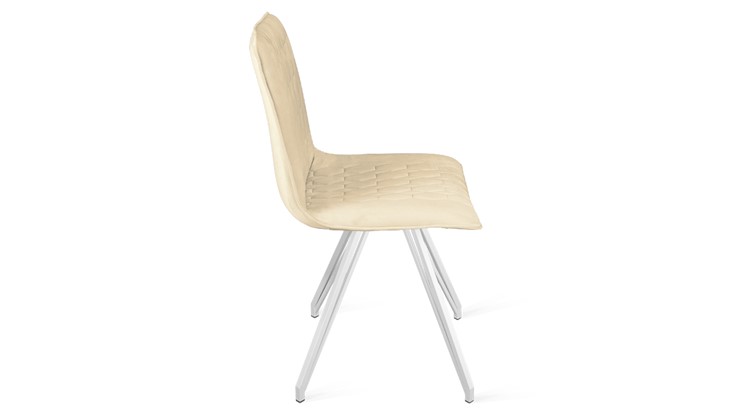 Обеденный стул Хьюго К4 (Белый матовый/Велюр Confetti Cream) в Первоуральске - изображение 1