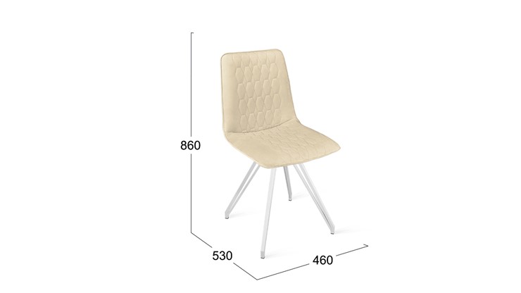 Обеденный стул Хьюго К4 (Белый матовый/Велюр Confetti Cream) в Первоуральске - изображение 5