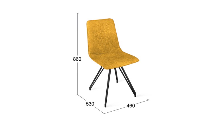 Кухонный стул Хьюго К4 (Черный муар/Микровелюр Wellmart Yellow) в Екатеринбурге - изображение 5