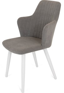 Обеденный стул Йорк, ноги белые круглые XXL (R38)/велюр T180 Светло-серый в Красноуфимске