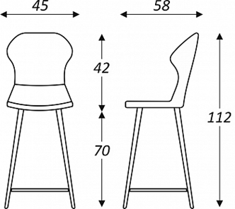 Обеденный стул Марио барный(Изумрудный Т189/ноги черные) в Ирбите - предосмотр 2