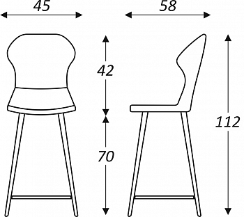 Обеденный стул Марио барный(Изумрудный Т189/ноги черные) в Новоуральске - изображение 2