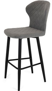 Обеденный стул Марио барный(Светло-серый Т180/ноги черные) в Кушве