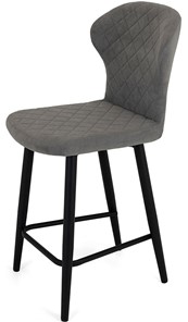 Кухонный стул Марио полубарный(Светло-серый Т180/ноги черные) в Каменске-Уральском