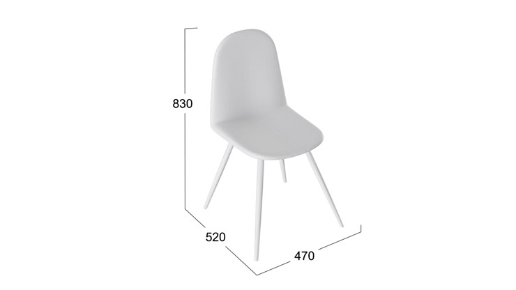 Обеденный стул Марли (конус Т3), Белый муар/Кожзам Белый в Первоуральске - изображение 1